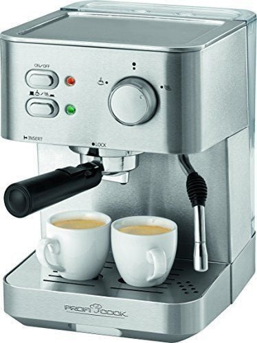 Makine espresso ProfiCook PC-ES 1109, pompë 15 bar, gryke avulli, ngjyrë argjendtë
