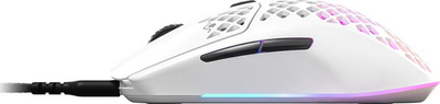 Maus SteelSeries Aerox 3 Snow (62603), i bardhë