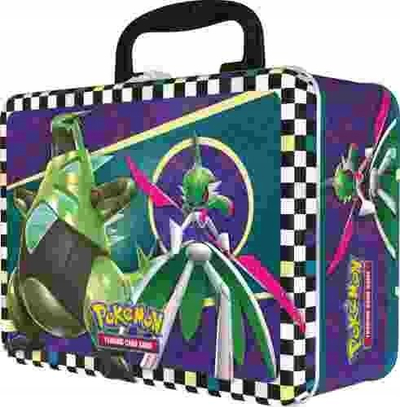 Set me letra Pokemon TCG Back to School Collector Chest, 6 booster packs, kuti metalike, shumëngjyrëshe