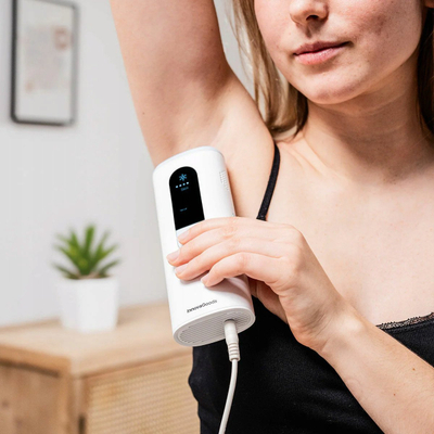Pajisje depilimi IPL InnovaGoods Kulepil me ftohje, me dorë edhe automatike, e bardhë blu