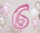 Balonë folje numër 6, 92 cm, rozë e çelët