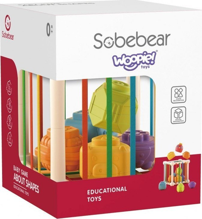 Lodër edukative Sobebear Woopie – kub fleksibël ndijor, sorter formash, me tinguj, shumëngjyrësh