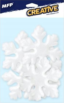 Stoli flokë bore MFP Snowflake, set me 6 copë, 7.5 cm, të bardha
