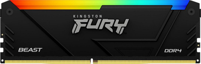 Memorie Kingston Fury Beast RGB, DDR4, 8 GB, 3600 MHz, CL17, KF436C17BB2A/8