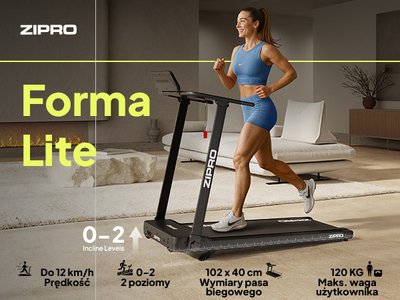Pajisje vrapimi elektrike Zipro Forma Lite, deri 12 km/h, e palosshme, e zezë
