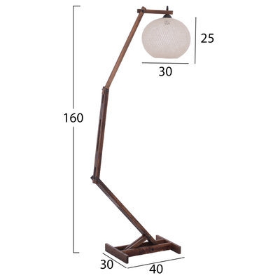 Llambadar dyshemeje HM7701.01, dru arre, abazhur sferik litar, beige