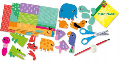 Set kreativ SES Creative Zig Zag Origami Animals, letra me ngjyra, për kalamaj