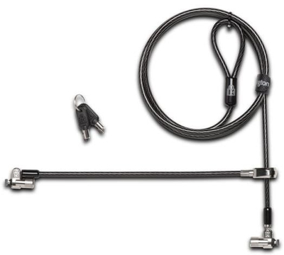 Кабел за безбедност Kensington MicroSaver 2.0 Keyed Twin, две глави, со клуч, сребрен
