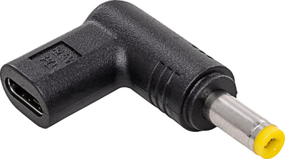 Adapter USB Akyga USB-C në 4.8x1.7 mm, 100W, 5A, i zi