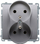 Prizë dyshe Kontakt-Simon Basic, 16A 250V, me tokëzim, steel inox