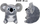 Lodër pelushi Sun Day Koala, 40cm, ulur mbi top, gri