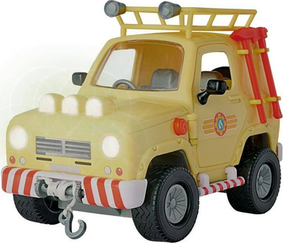 Set lodrash Simba Fireman Sam Rescue Jeep Sam Figure, makinë shpëtimi me drita dhe tinguj, figurë zjarrfikësi