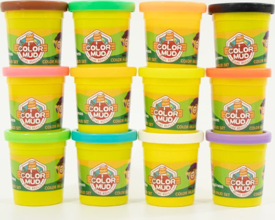 Set plasteline Toys4All Color Mud, 12 gota, shumëngjyrëshe