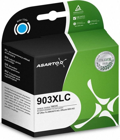 Кертриџ со боја Асарто 903XLC, замена за ХП 903 T6M03AE, 825 страници, цијан