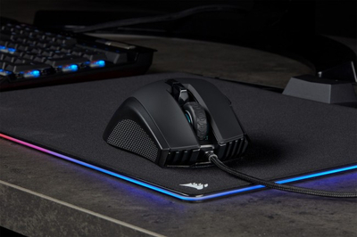 Гејминг глушец Corsair IRONCLAW RGB, 18000 DPI, со кабел, црн