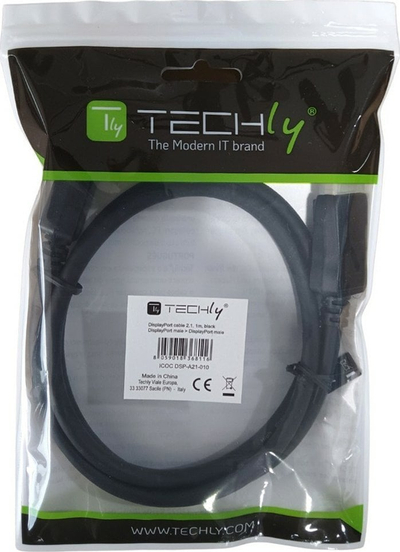Kabllo DisplayPort Techly 2.1, 5m, 4K, i zi