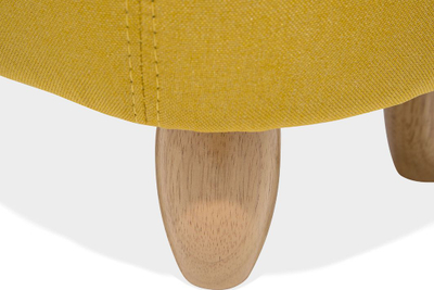 Tabure derrkuc Beliani Yellow Piggy, material tekstili, këmbë druri, i verdhë