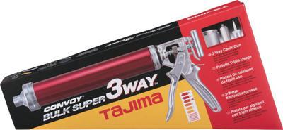 Пиштол за силикон Tajima Convoy Bulk Super 3Way, картуша 400 ml, метален, црвен