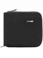 Паричник Pacsafe RFIDsafe Zip Around, заштита RFID, затворање со патент, црн