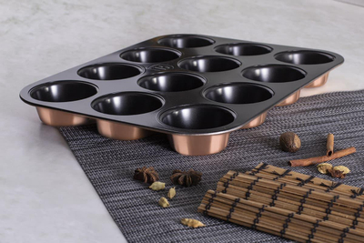 Tavë pjekjeje Berlinger Haus BH-6473, për 12 muffins, koleksioni Rose Gold