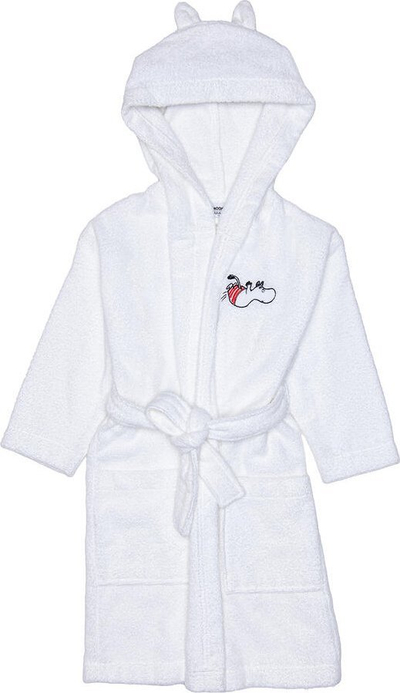 Rrobë banjo për kalamaj Moomin Arabia Moomintroll, 134/140 cm, pambuk organik, e bardhë
