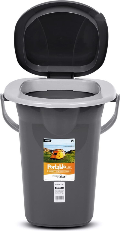 Tualet portativ GreenBlue GB320, 19L, i lehtë për udhëtim, gri e errët