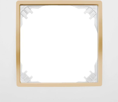 Kornizë për ndërprerës Elektro-Plast SANTRA 4171-27, single frame, e bardhë me ari