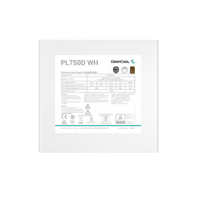 Burim energjie DeepCool PL750D WH 750 W 20+4 pin ATX ATX, i bardhë