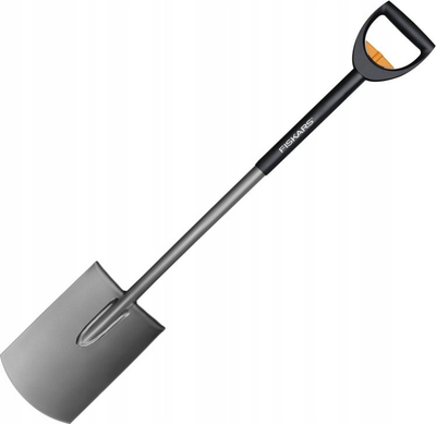 Lopatë kopshti Fiskars Ergonomic 1067512, teh i drejtë, ergonomike, gri