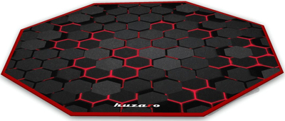 Tapet për karrige gaming Huzaro FloorMat 2.0, antirrëshqitës, formë tetëkëndore, i zi me të kuqe