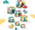 Set lodrash SES Creative Stacking Blocks Tower me figura dinosauri, 7 blloqe druri, me ngjyra të ndryshme
