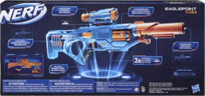 Lodër blaster Nerf Elite 2.0 Eaglepoint RD-8, 8 shigjeta, 16 shigjeta brenda, blu portokalli