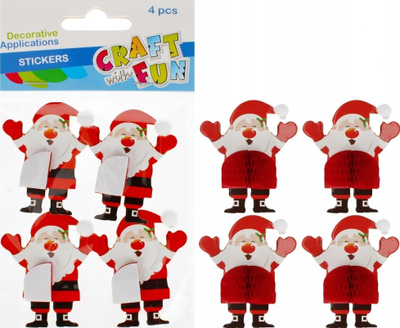 Ornament vetëngjitës dekorativ Craft with Fun Santa Claus Accordion, për Krishtlindje, shumëngjyrësh