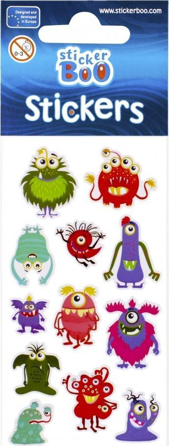 Ngjitëse Sticker Boo Monsters 476947, fletë 6×18 cm, shumëngjyrëshe