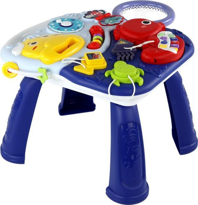 Tavolinë edukative Leantoys Edu 2‑në‑1, me piano edhe orë, shumëngjyrëshe