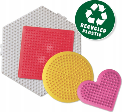 Set tabela pegboard SES Creative Green Beedz 06403, 4 copa, me ngjyra të ndryshme