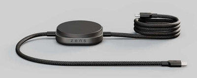 Кабел за полнење ZENS USB C во USB C Pro 2, магнетски безжичен полнач 15W, 240W, црна