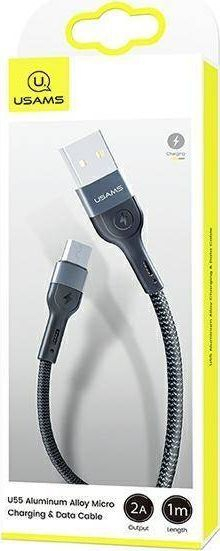 Kabllo Usams USB-A - microUSB, 1m, e zezë 