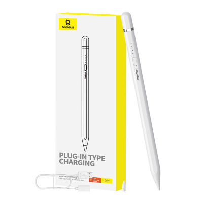 Stylus aktiv Baseus Smooth Writing Series, Palm Rejection, karikim Lightning, i bardhë