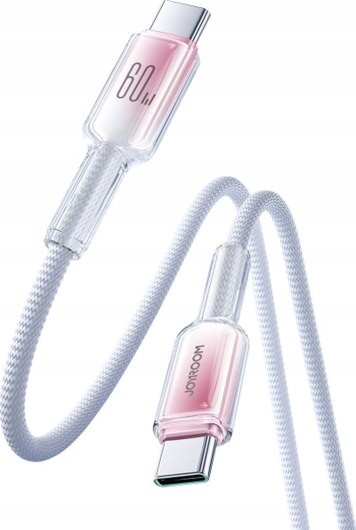 Кабел USB C во USB C Joyroom S A42 Crystal Clear, 60W, 1.2m, бел