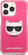 Kapak telefoni Karl Lagerfeld Choupette Head për iPhone 13 Pro / 13 6.1", kapak i fortë TPE, fuchsia
