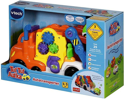 Lodër kamion transportues Vtech Tut Tut Cars, interaktiv, me makinë, shumëngjyrësh