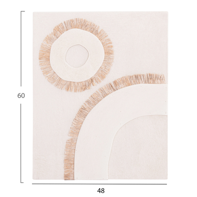 Panel muri dekorativ drejtkëndor Santorini 48x4,5x60Hcm (HM4534), bardhë/ bezhë