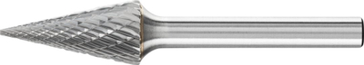 Frezë karbidi konike Pferd TC-Burrs SKM 1225/6 C3 Plus, për metal, gri metalike
