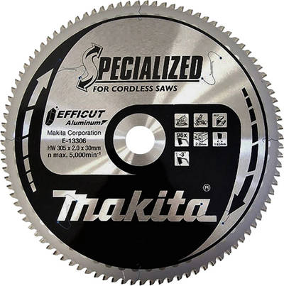 Disk prerës për aliazh Makita E-13306 Efficut, 305mm, 96 dhëmbë, metalik