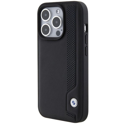 Mbrojtëse telefoni BMW BMHCP15X22RBDK, për iPhone 15 Pro Max, hardcase lëkurë, e zezë
