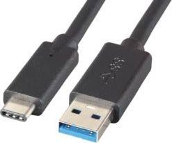 Kabllo USB M-CAB USB 3.1, USB-A me USB-C, 5A, 50cm, e zezë