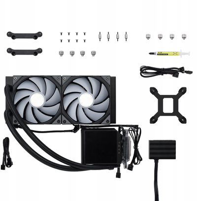 Ftohës uji AIO TRYX PANORAMA L P240A AS2M G0K, 240mm, ARGB, i zi