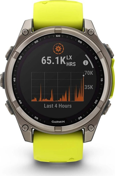 Orë inteligjente Garmin Fenix 8 Solar Sapphire, 1.3", GPS, e verdhë