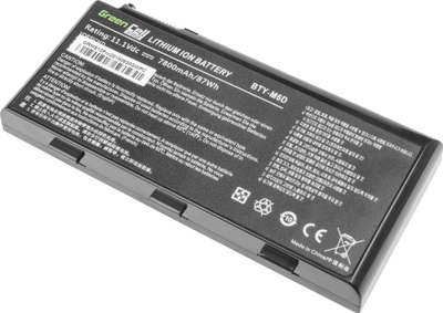 Bateri laptopi Green Cell PRO BTY-M6D, 7800mAh, 11.1V, e zezë